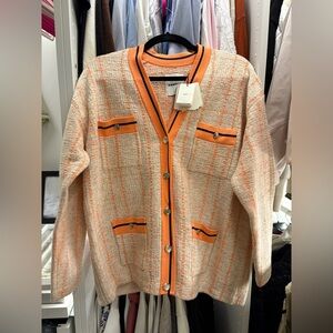 Sandro Cardigan with Orange Trim